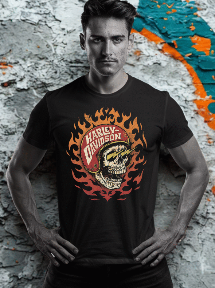 Harley Davidson fire helmet skull